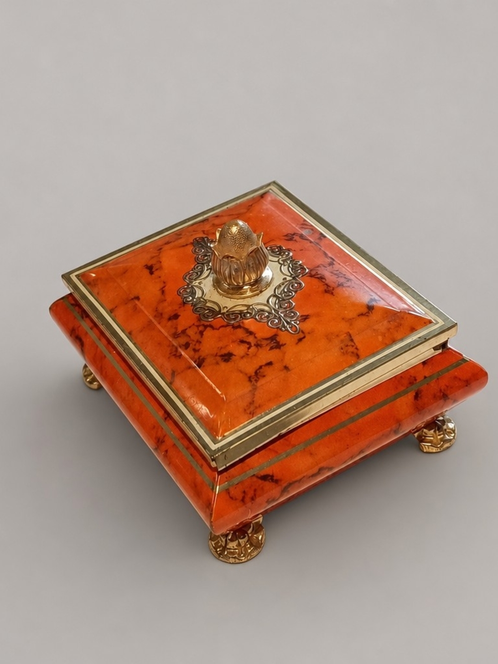 Blue Bird Confectionery Harry Vincent Limited Candy Tin Orange Gold England
